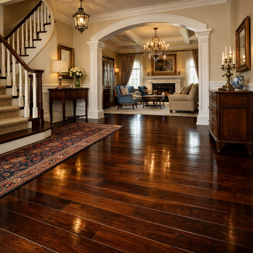 Beautiful hardwood floor installation in a Victorian home